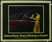 s626 REBEL WITHOUT A CAUSE movie lobby card #8 '55 Dean & Wood at race