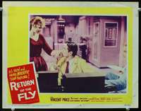 s635 RETURN OF THE FLY movie lobby card #7 '59 Vincent Price, Halsey