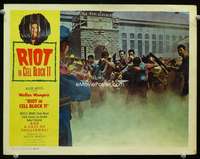 s641 RIOT IN CELL BLOCK 11 movie lobby card '54 Don Siegel, tough cons