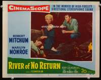 s642 RIVER OF NO RETURN movie lobby card #6 '54 Mitchum, Marilyn Monroe