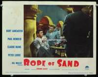 s655 ROPE OF SAND movie lobby card '49 Burt Lancaster, Peter Lorre