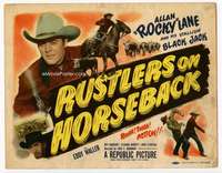 s134 RUSTLERS ON HORSEBACK movie title lobby card '50 Allan Rocky Lane!