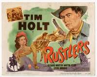 s133 RUSTLERS movie title lobby card '48 cowboy Tim Holt, Martha Hyer