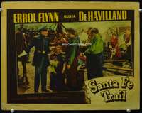 s665 SANTA FE TRAIL movie lobby card '40 Errol Flynn in New Mexico!