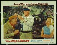 s668 SEA CHASE movie lobby card #3 '55 John Wayne, Lana Turner