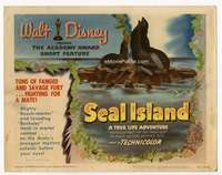 s138 SEAL ISLAND movie title lobby card '49 Disney True Life documentary!