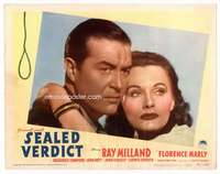 s670 SEALED VERDICT movie lobby card #4 '48Ray Milland, Florence Marly