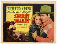 s140 SECRET VALLEY movie title lobby card '37 Richard Arlen, Virginia Grey