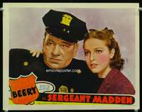 s675 SERGEANT MADDEN movie lobby card '39 Wallace Beery, Laraine Day
