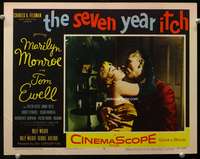 s677 SEVEN YEAR ITCH movie lobby card #4 '55 sexiest Marilyn Monroe!