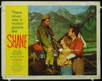 s680 SHANE movie lobby card #3 R59 Alan Ladd on horse with Jean & Van!