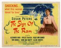 s144 SIGN OF THE RAM movie title lobby card '48 John Sturges, Susan Peters