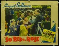 s699 SO RED THE ROSE movie lobby card '35 Margaret Sullavan, Scott