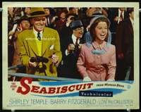 s724 STORY OF SEABISCUIT movie lobby card #3 '49Shirley Temple cheering