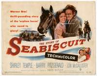 s149 STORY OF SEABISCUIT movie title lobby card '49 Shirley Temple, racing!