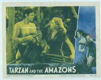s742 TARZAN & THE AMAZONS movie lobby card #4 R50 Johnny Weissmuller