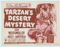 s151 TARZAN'S DESERT MYSTERY movie title lobby card R49 Johnny Weissmuller