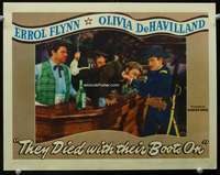 s755 THEY DIED WITH THEIR BOOTS ON movie lobby card '41 Errol Flynn