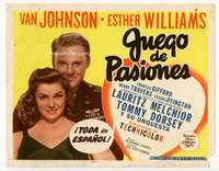 s155 THRILL OF A ROMANCE Spanish/U.S. movie title lobby card '45 Esther Williams
