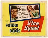 s158 VICE SQUAD movie title lobby card '53 Edward G. Robinson, film noir!