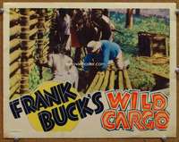s788 WILD CARGO movie lobby card '34 Frank Buck in African jungle!