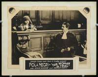 s792 WOMAN ON TRIAL movie lobby card '27 Pola Negri on witness stand!