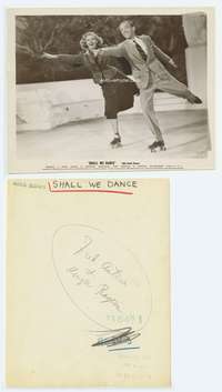 t272 SHALL WE DANCE 8x10 movie still '37 Astaire & Rogers skating!