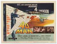 v016 4D MAN movie title lobby card '59 Robert Lansing walks through walls!