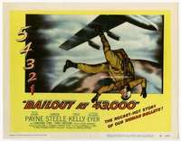 v026 BAILOUT AT 43,000 movie title lobby card '57 cool sky-diving image!