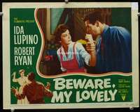 v230 BEWARE MY LOVELY movie lobby card #4 '52 Ida Lupino, Robert Ryan
