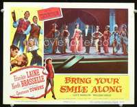 v259 BRING YOUR SMILE ALONG movie lobby card '55 Frankie Laine,Towers