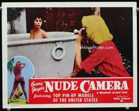 v262 BUNNY YEAGER'S NUDE CAMERA movie lobby card '64 nude in tub!