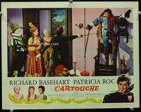 v277 CARTOUCHE movie lobby card #6 '56 Richard Basehart duelling!