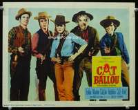 v279 CAT BALLOU movie lobby card '65 best cast pointing gun portrait!