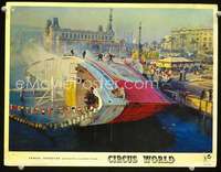 v295 CIRCUS WORLD Eng/Italy movie lobby card '65 cool ship on side!