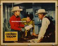 v296 COLORADO SUNDOWN movie lobby card #7 '51 Rex Allen with document!