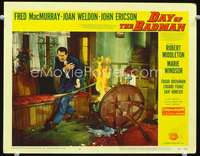 v331 DAY OF THE BADMAN movie lobby card #3 '58 Fred MacMurray in fire!