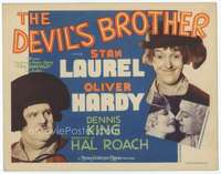 v006 DEVIL'S BROTHER movie title lobby card '33 Hal Roach, Laurel & Hardy!