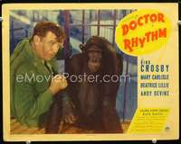 v350 DOCTOR RHYTHM movie lobby card '38 Andy Devine sits with chimp!