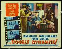 v357 DOUBLE DYNAMITE movie lobby card #7 '52 Groucho, Russell, Sinatra