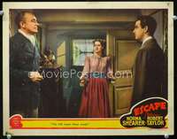 v374 ESCAPE movie lobby card '40 Norma Shearer, Conrad Veidt, Taylor