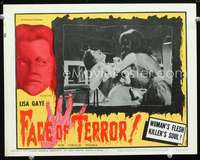 v380 FACE OF TERROR movie lobby card #8 '64 Lisa Gaye is the killer!