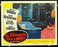 v385 FARMER TAKES A WIFE movie lobby card #2 '53 Betty Grable, Ritter