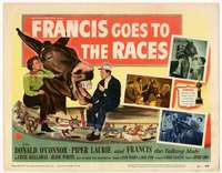 v065 FRANCIS GOES TO THE RACES movie title lobby card '51 Donald O'Connor