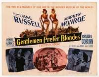 v069 GENTLEMEN PREFER BLONDES movie title lobby card '53 Monroe, Russell