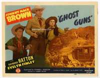 v070 GHOST GUNS movie title lobby card '44 Johnny Mack Brown, Raymond Hatton