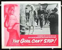 v430 GIRL CAN'T STOP movie lobby card #3 '65 she likes sadomasochism!