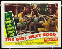 v435 GIRL NEXT DOOR movie lobby card #7 '53 sexy June Haver!