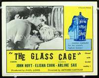 v439 GLASS CAGE movie lobby card '63 filmed with brutal reality!