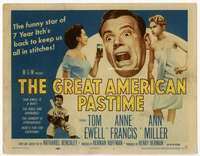v073 GREAT AMERICAN PASTIME movie title lobby card '56 baseball, Tom Ewell